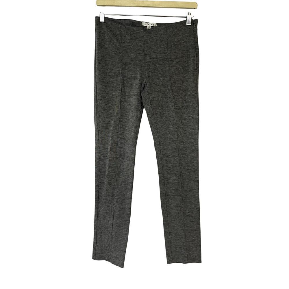 cAbi gray pull on trousers side zip women's size 4 rayon nylon career pants